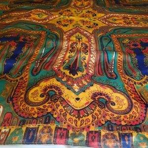 Multicolored satin scarf